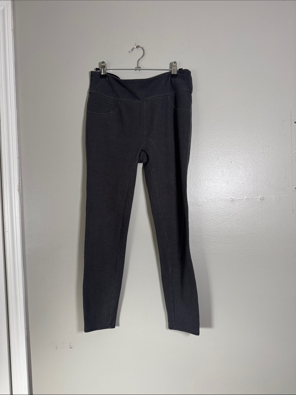 SPANX Charcoal Ponte Leggings with Faux Pocket Detail